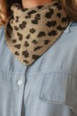 Nora Leopard Knit Neckerchief Mocha